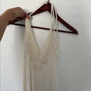 Ecote Cream Crochet Detail Tank Top
